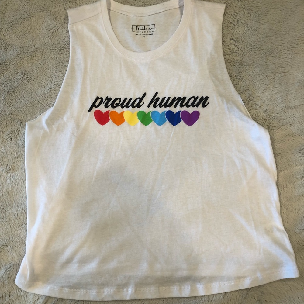 NWOT Miken Flow‎ “Proud Human” Muscle Tank Sz M
